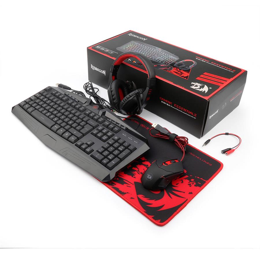 Kit Gamer Redragon S101-BA Mouse + Teclado + Pad + Headset
