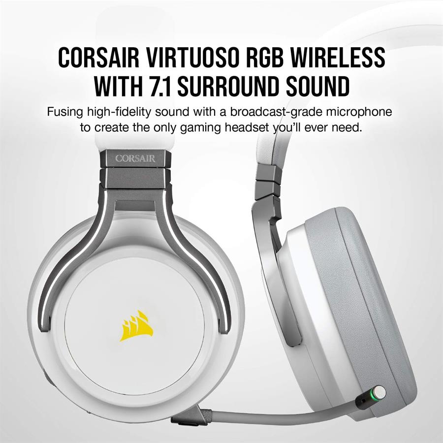 Auricular Corsair Virtuoso White Wireless 7.1  PC/PS4