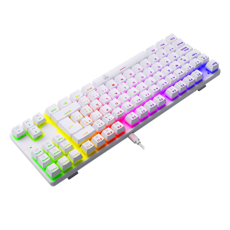 Teclado T-dagger Bora White Switch Red Rgb T-TGK315W-RD