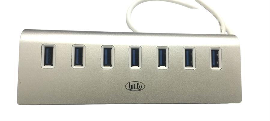 Hub Usb 3.0 IntCo 7 puertos de aluminio KQ 021H