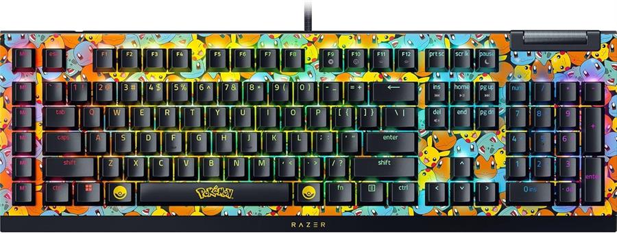 Teclado Razer BlackWidow V4 X Pokemon Edition Switch Clicky Verde US Layout