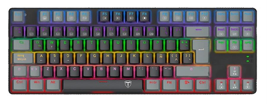 TECLADO T-DAGGER BORA T-TGK313 BICOLOR NEGRO/GRIS RAINBOW SW RED