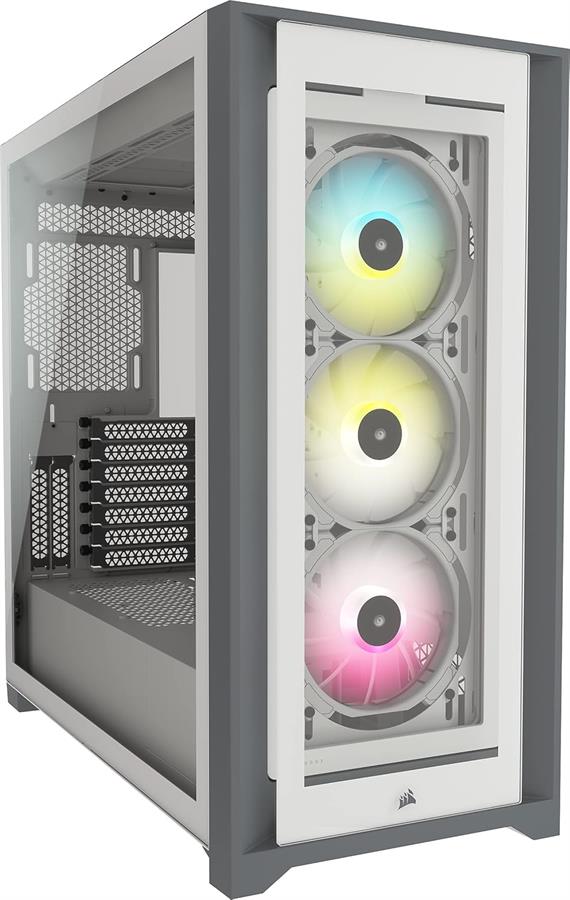 GABINETE CORSAIR ICUE 5000X TG RGB WHITE BLANCO ATX