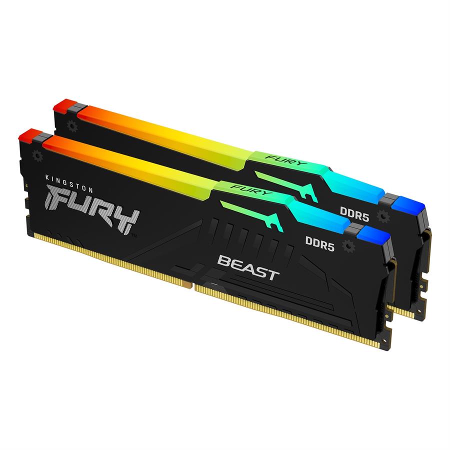 MEMORIA RAM KINGSTON FURY BEAST 32GB 2X16 6000MHZ DDR5 RGB BLACK