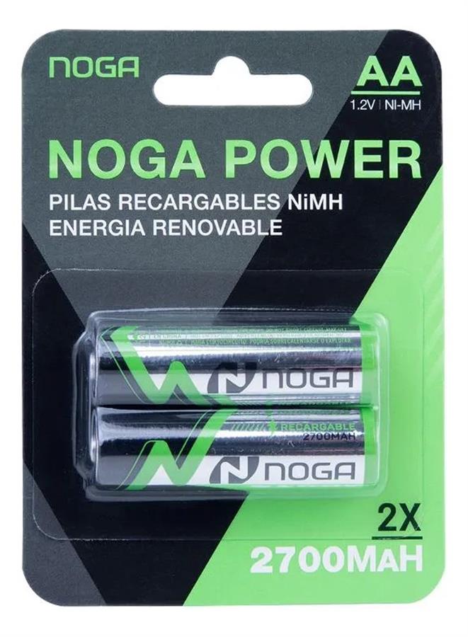 2 Pilas Recargables AA Noga NP-AAM 2.7B 2700