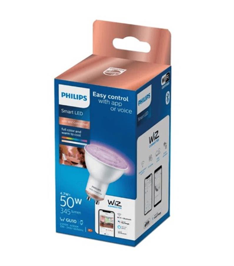 LAMPARA SPOT DICROICA PHILIPS SMART LED GU10 RGB WIFI