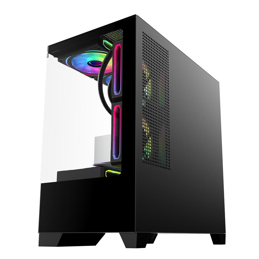 Gabinete Raptor Thunder Strike TG RGB Fan x1 Black
