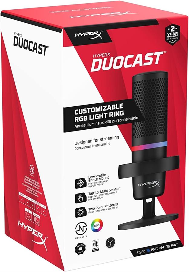 Microfono Hyperx Duocast RGB Usb PC/Consolas