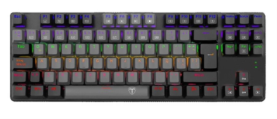 TECLADO T-DAGGER BORA T-TGK313 BICOLOR GRIS/NEGRO RAINBOW SW RED