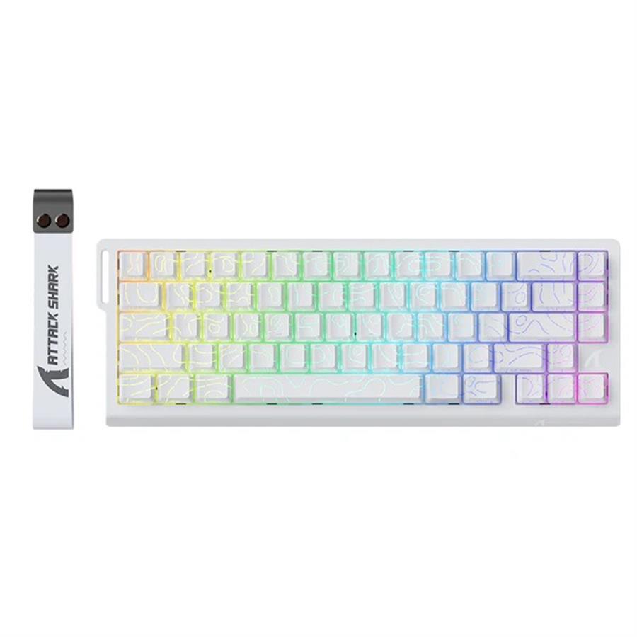 Teclado Magnetico Attack Shark X68 he White contours