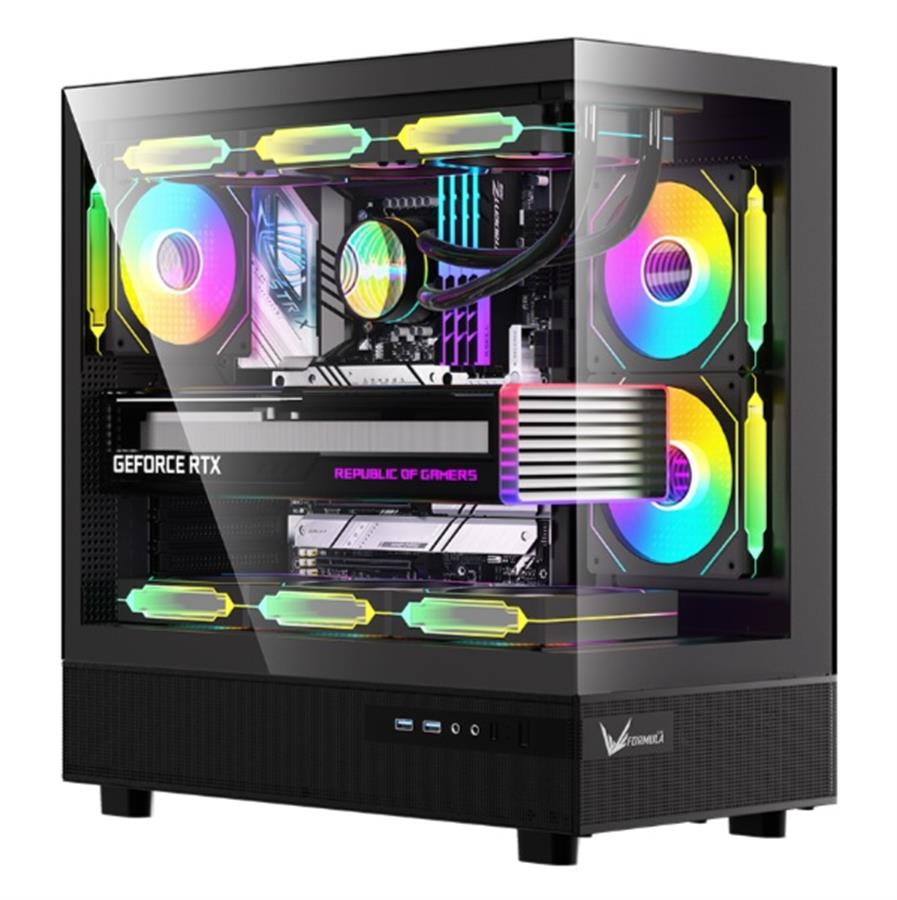 Gabinete Formula V Crystal Z8 Floe Black x6 Fan FRGB