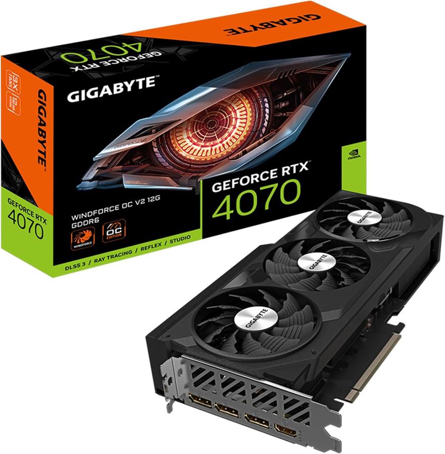 PLACA DE VIDEO GIGABYTE RTX 4070 WINDFORCE OC V2 12GB