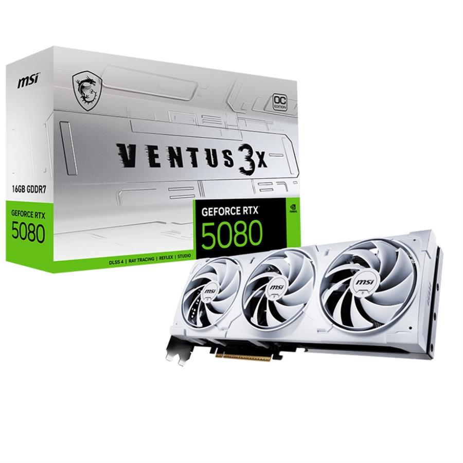 PLACA DE VIDEO MSI RTX 5080 16GB VENTUS 3X OC WHITE