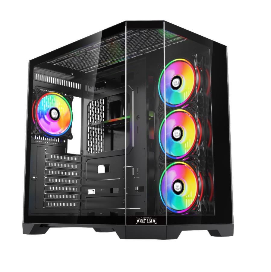 Gabinete Raptor Eclypse Tg Mid Tower Rgb x4 Fan
