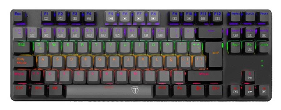TECLADO T-DAGGER BORA LITE T-TGK313-LIT GRIS/NEGRO SWITCH RED RAINBOW
