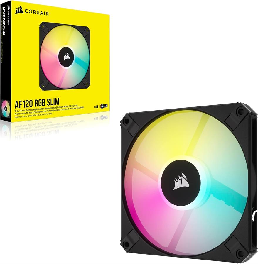 Fan cooler Corsair iCUE AF120 Slim RGB Black Negro 120mm