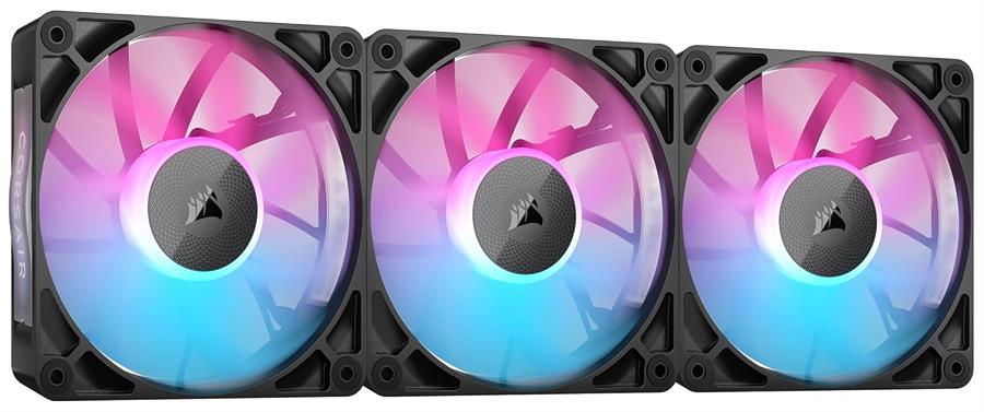 KIT PACK X3 FAN COOLER CORSAIR ICUE RX120 RGB MAGNETICO 120MM BLACK NEGRO
