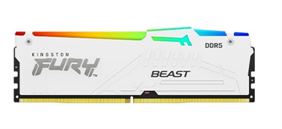 MEMORIA RAM DDR5 16GB 5600MHZ KINGSTON FURY BEAST RGB WHITE
