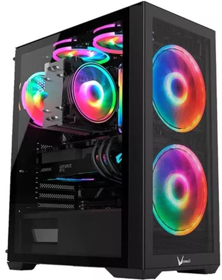 GABINETE FORMULA V AIR POWER G5 DUO BLACK X3 FAN FRGB