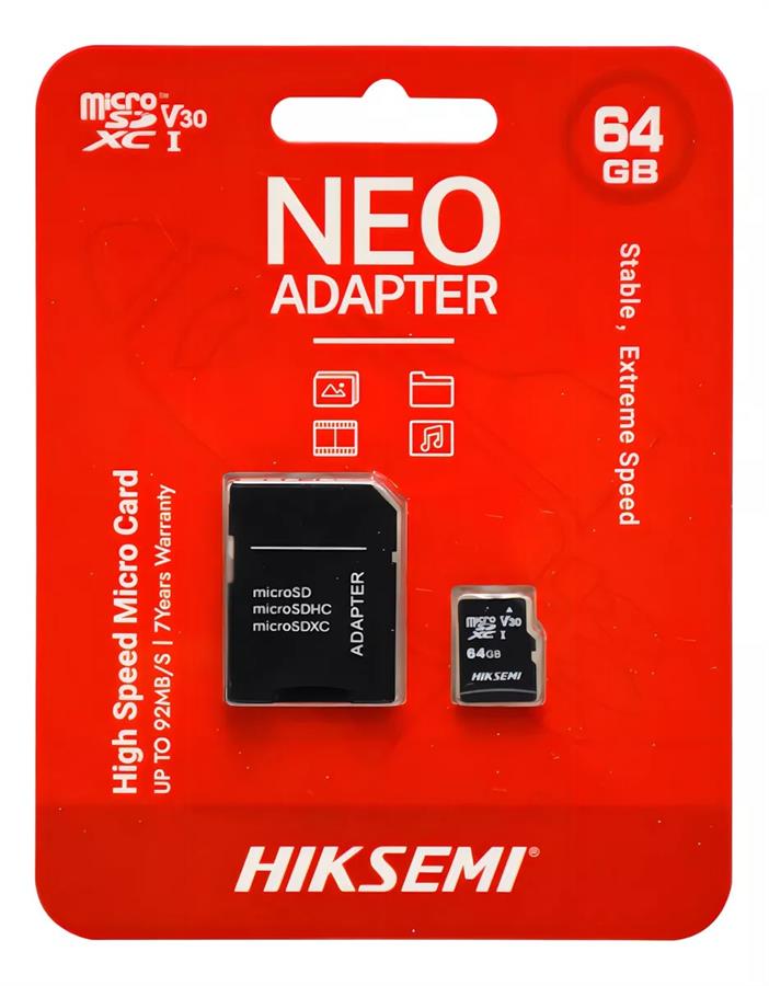 Memoria Micro sd HIKSEMI 64Gb NEO con adaptador