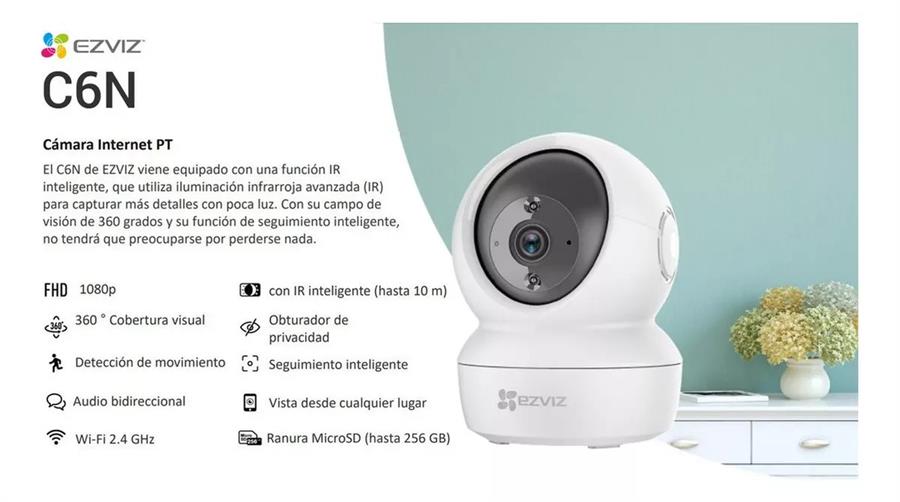 Camara Ezviz C6N Wifi FHD Audio Interior 360 Color Blanco