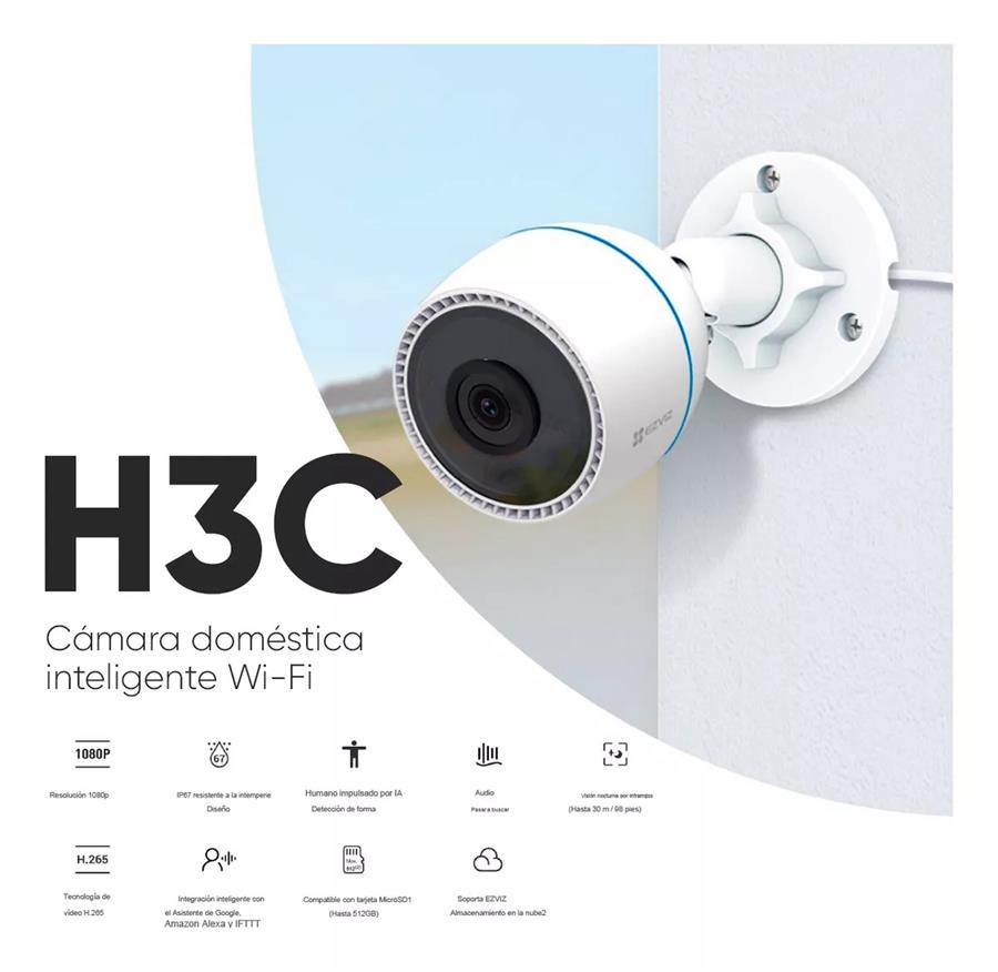 Camara Ezviz H3C WIFI FHD Exterior 2MP Vision nocturna