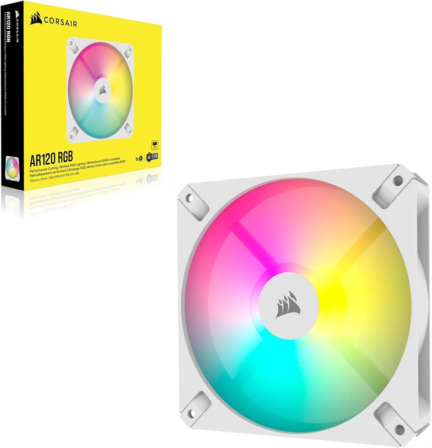 Fan cooler Corsair iCUE ar120 120mm ARGB Single Pack Blanco