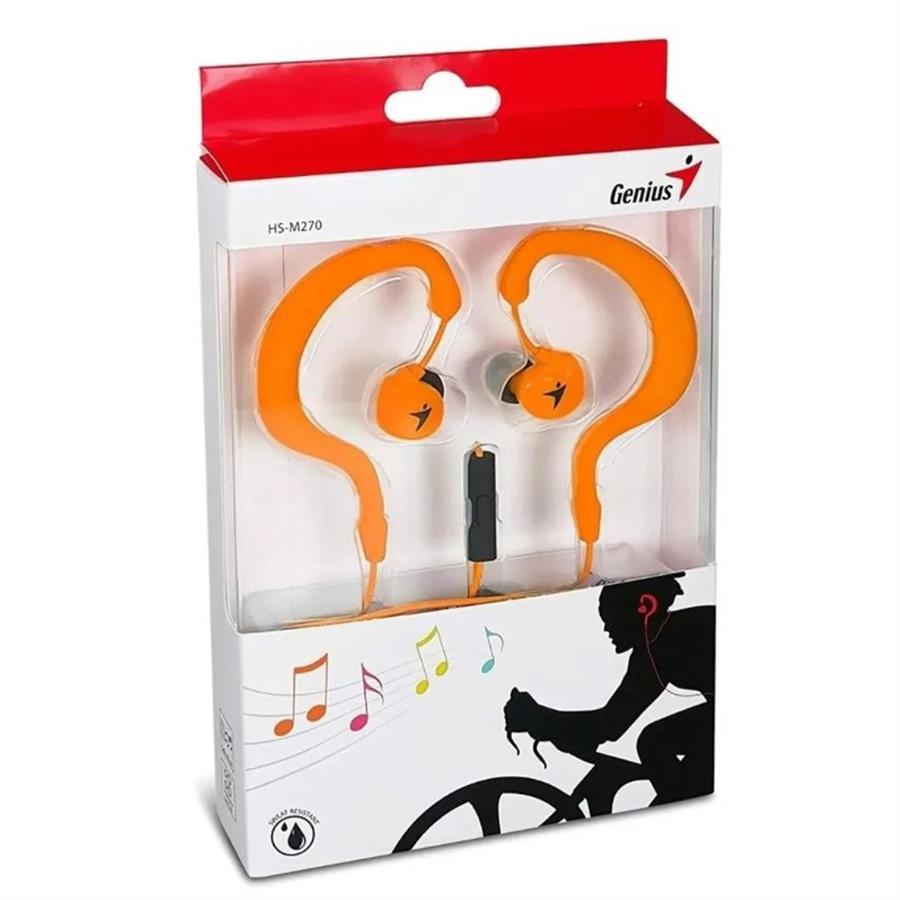 Auricular Genius Hs M270 In Ear Mic  Manos Libres Naranja
