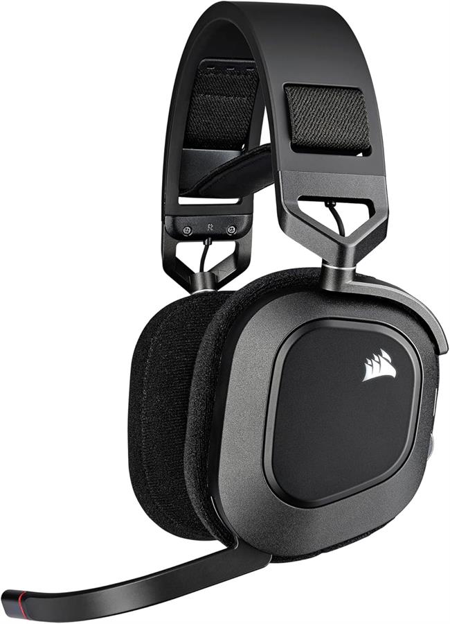 Auricular Corsair HS80 Wireless Rgb Spatial audio Carbon Multiplataforma