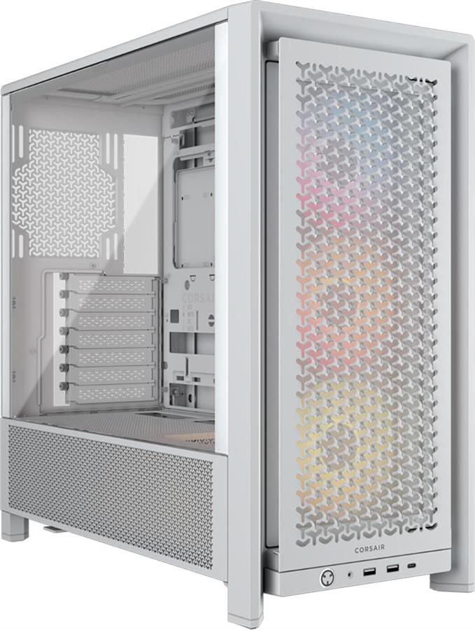 GABINETE CORSAIR 4000D FRAME RS ARGB WHITE HIGH AIRFLOW X3 FAN ARGB