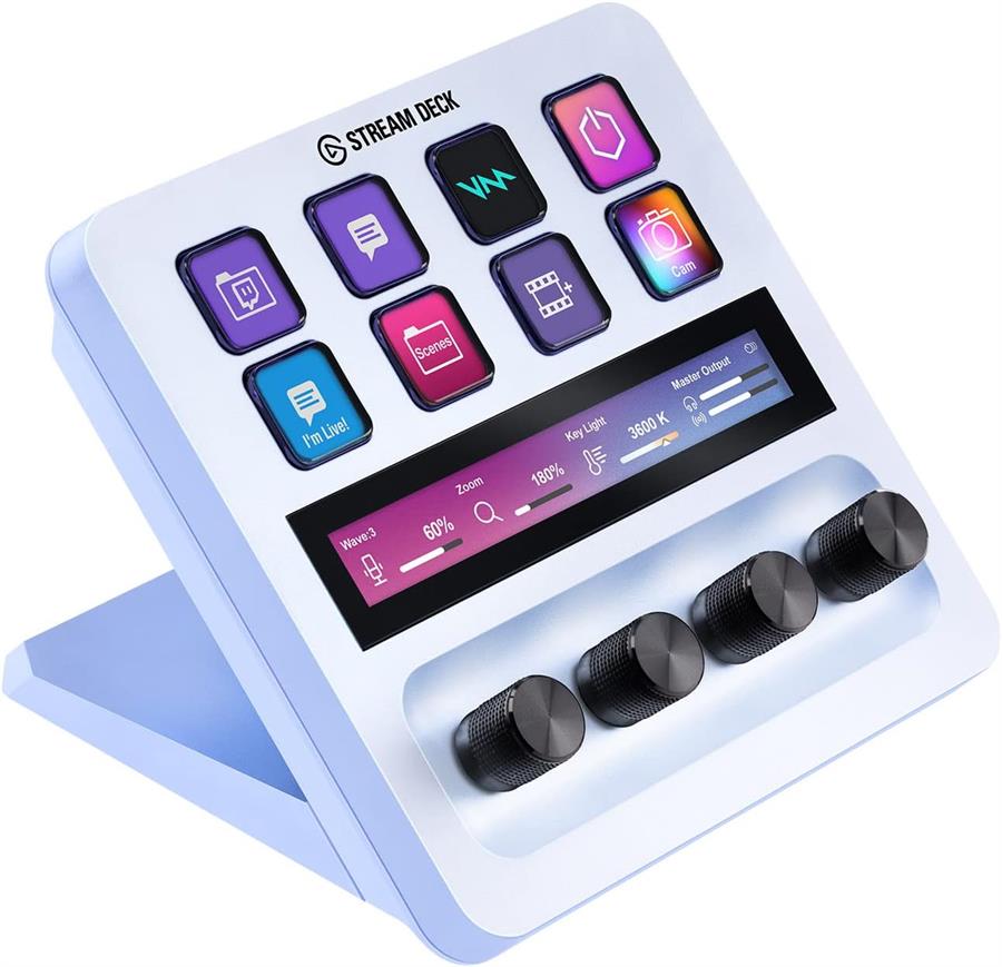 Elgato Stream Deck + Blanco 4 diales y 8 botones Personalizables