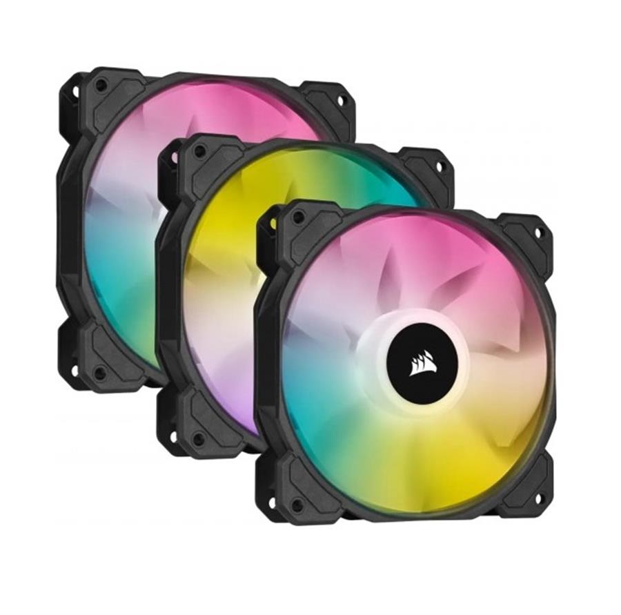 Kit Pack x3 Fan cooler Corsair iCUE SP120 RGB Elite Black Negro