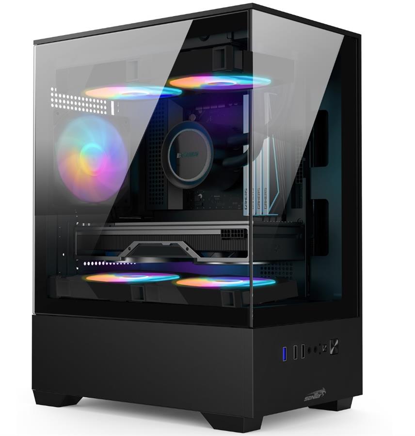GABINETE SENTEY H11 TG 6110 BLACK FRGB 5 COOLERS