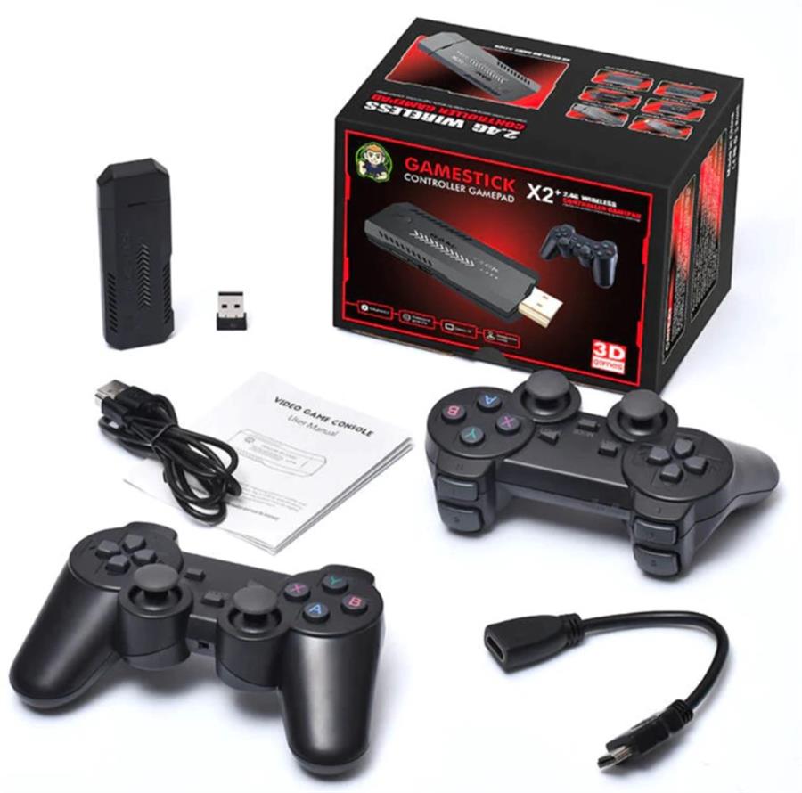 Consola Retro Game Stick X2 Plus + 2 Joysticks Inalambricos 10000 Juegos