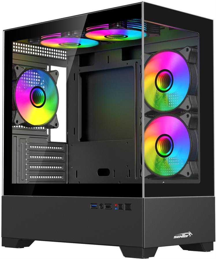 Gabinete Sentey H30 TG 6130-SF Argb x5 Fan Black