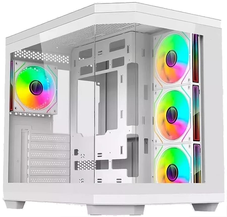 GABINETE SOLARMAX CM-W950 FAN X4 ARGB TG WHITE