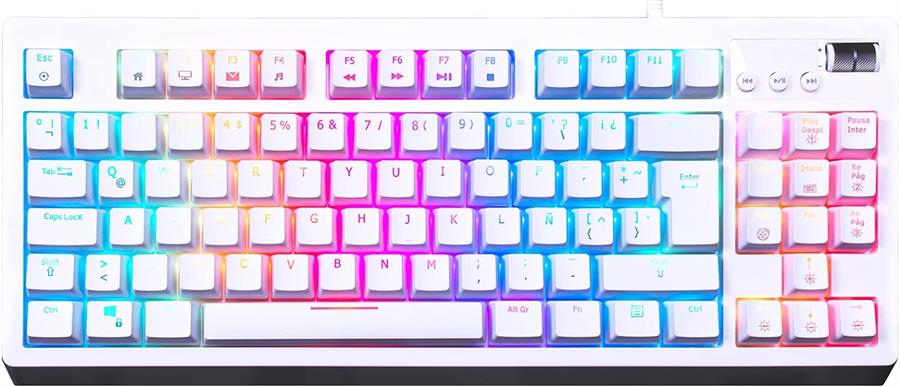 TECLADO MECANICO VSG QUASAR BLANCO SWITCH RED 80 TKL