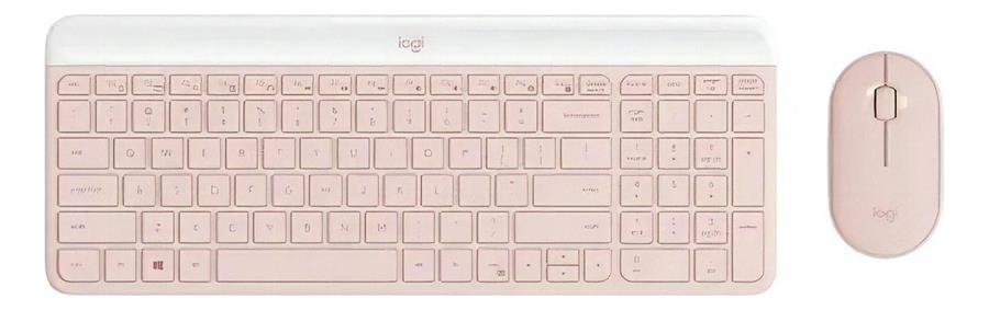 Kit Mouse y Teclado Slim Logitech MK470 Pink rosa