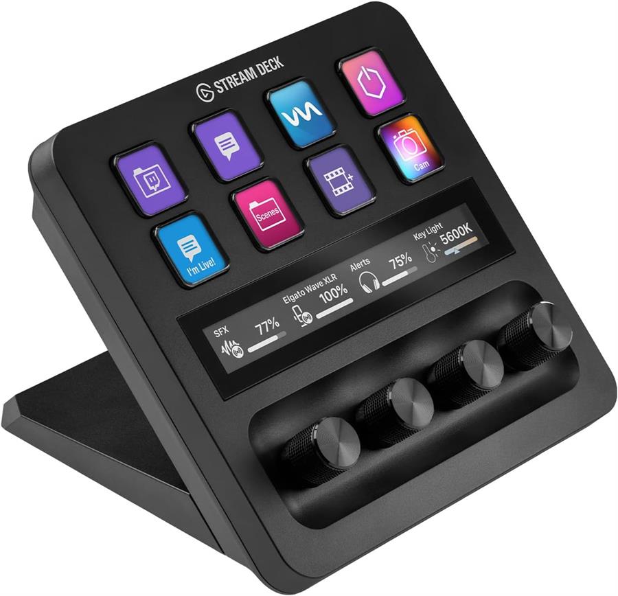 Elgato Stream Deck + Negro 4 diales y 8 botones Personalizables