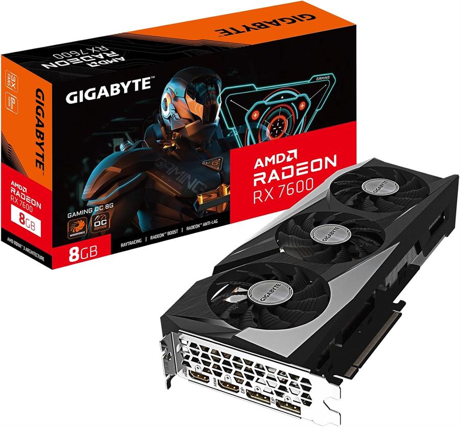 PLACA DE VIDEO RX 7600 GIGABYTE 8GB GAMING OC RADEON
