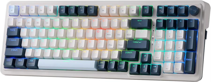 Teclado Redragon Eisa K686 PRO Wireless Blanco y azul k686wb-rgb-pro