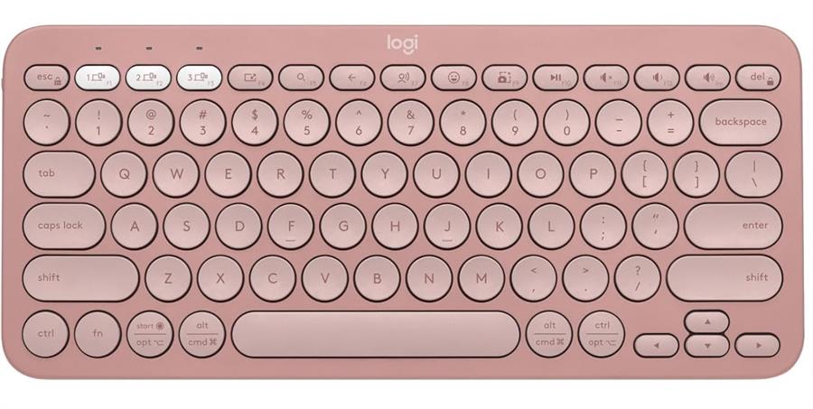 Teclado Logitech K380s Pebble Rose Rosa Bluetooth