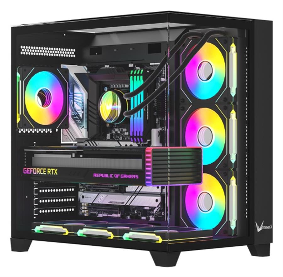 Gabinete Formula V Crystal Z9 Floe Black x7 Fan